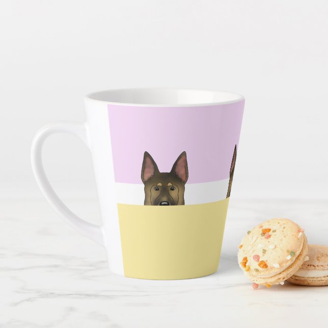 Tasse Latte "Peek a Boo" Chien berger allemand | (En situation)