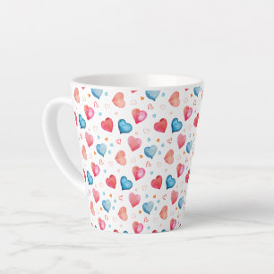 Tasse Latte Peinture à la main en forme de coeur