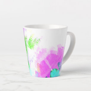Tasse Latte peinture Abstraite à l'aquarelle