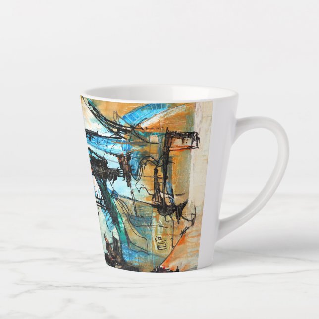 Tasse Latte Peinture acrylique originale (Droite)