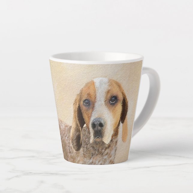 Tasse Latte Peinture américaine anglaise sur pilon - Chien Art (Angle droit)