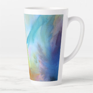 Tasse Latte Peinture artistique abstraite d'aquarelle