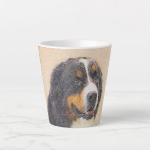 Tasse Latte Peinture bernoise de chien de montagne - Art origi