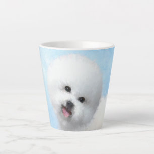 Tasse Latte Peinture Bichon Frise - Cute Original Chien Art