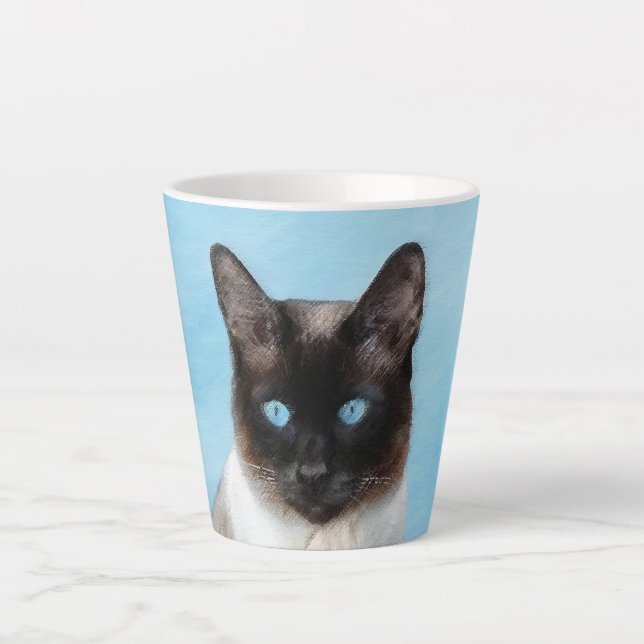 Tasse Latte Peinture de chats de Siamese - Cute Original Cat A (Devant)