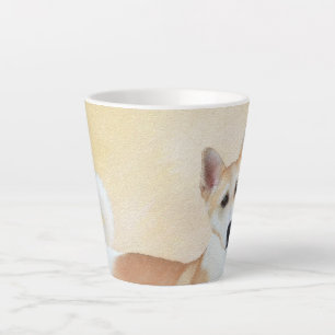 Tasse Latte Peinture de chien de Canaan - jolie art original d