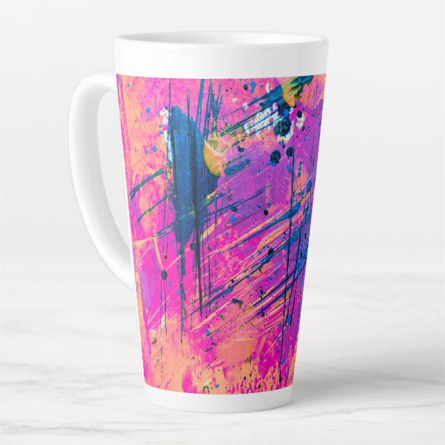 Tasse Latte Peinture de couchage d'été Abstraite (Angle gauche)
