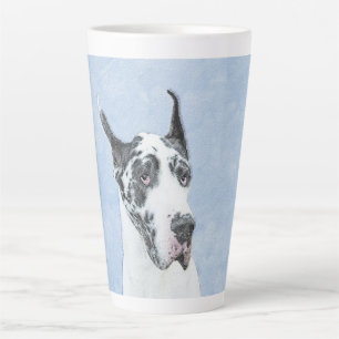 Tasse Latte Peinture de Great Dane (Arlequin) - Art original d