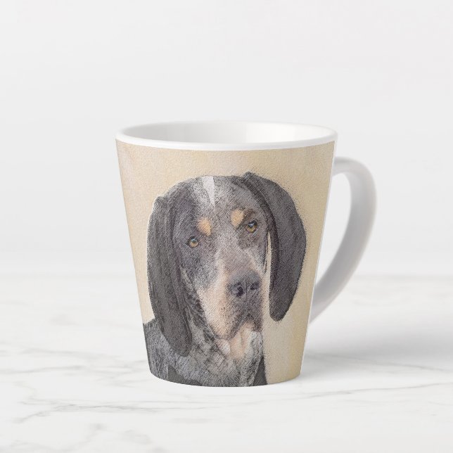 Tasse Latte Peinture de linge bluetick - mignon chien original (Angle droit)