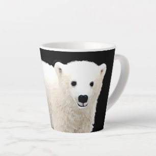 Tasse Latte Peinture de l'ours polaire - Art original de la fa