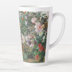 Tasse Latte Peinture florale de fleurs colorées vintage jolies