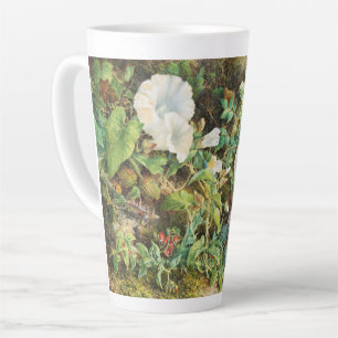 Tasse Latte Peinture florale de fleurs de pétunias vintage jol