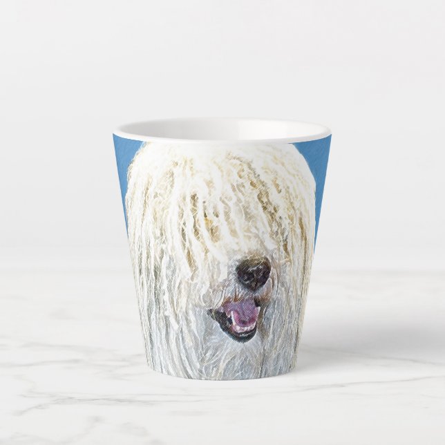Tasse Latte Peinture Puli - Cute Original Chien Art (Devant)