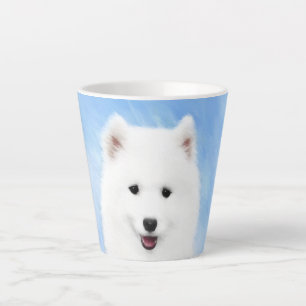 Tasse Latte Peinture Samoyed Puppy - Jolie Art Original Chien
