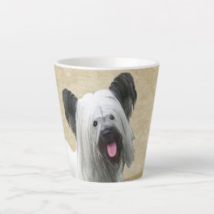 Tasse Latte Peinture Skye Terrier - Cute Original Chien Art