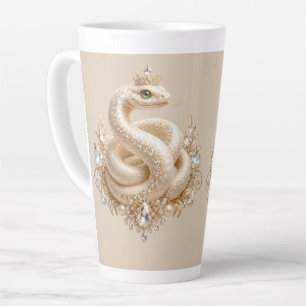 Tasse Latte Pendentif Couronne de Serpent en Cristal Beige Art