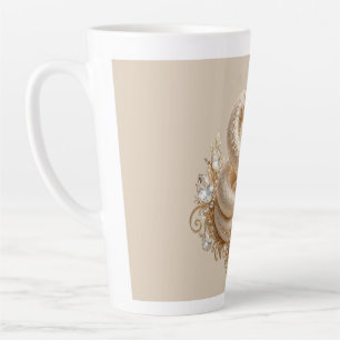 Tasse Latte Pendentif Couronne de Serpent en Cristal Beige Art