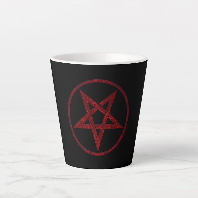 Tasse Latte Pentagramme du Diable Rouge (Devant)