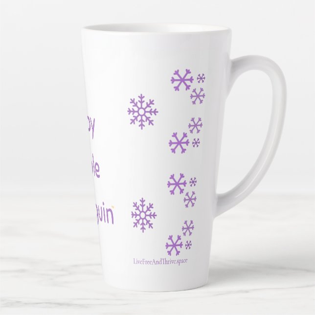 Tasse Latte Peppy Purple Penguin (Droite)
