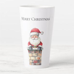 Tasse Latte Père Noël à Noël à Chimney