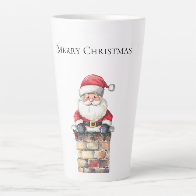 Tasse Latte Père Noël à Noël à Chimney (Devant)
