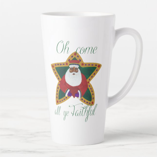 Tasse Latte Père Noël afro-américain (Droite)