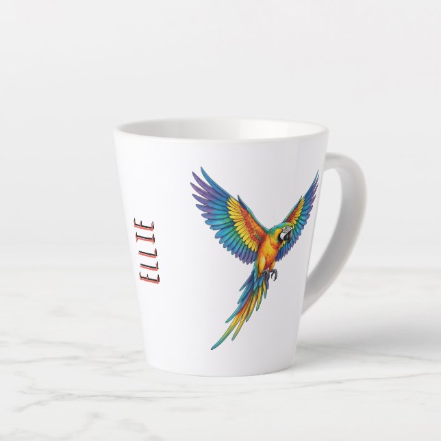 Tasse Latte Perroquet (Angle droit)