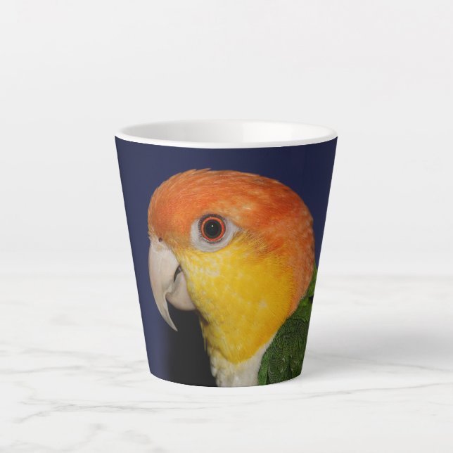 Tasse Latte Perroquet caïque coloré (Devant)
