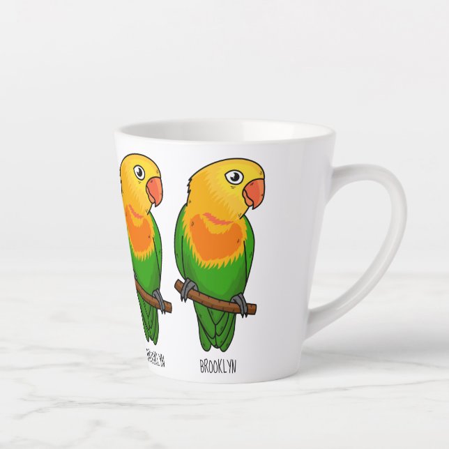 Tasse Latte Perroquet de caricature mignon lovebird (Droite)