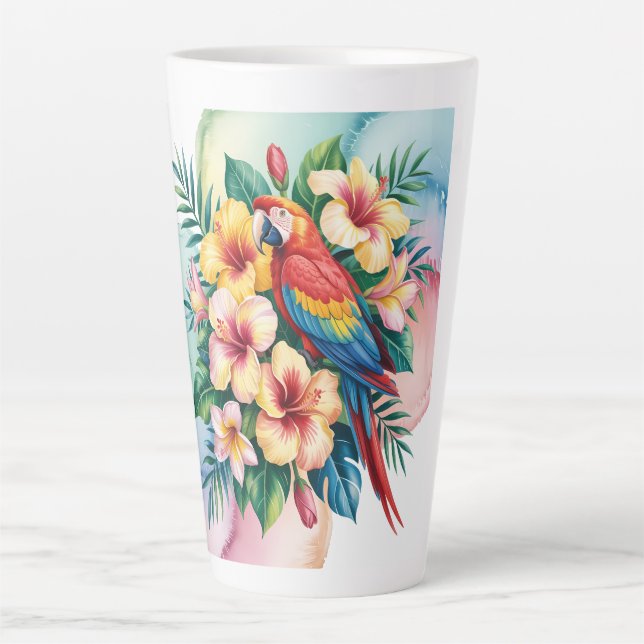 Tasse Latte Perroquet exotique (Devant)