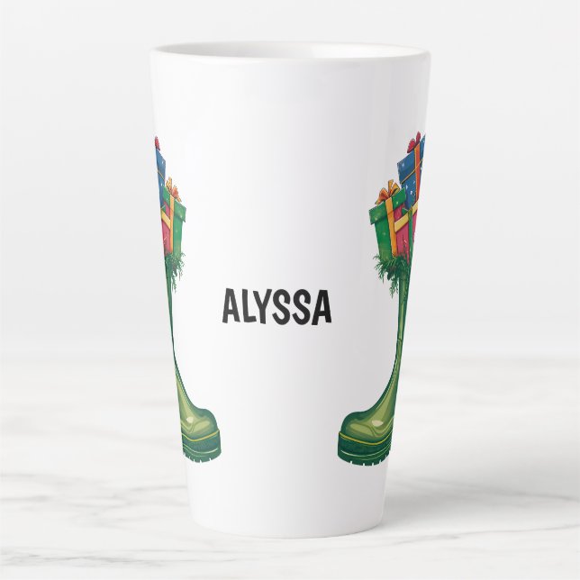 Tasse Latte Personalize Santa's New Boots (Devant)