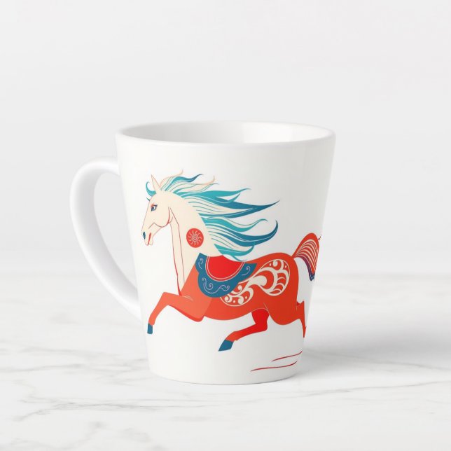Tasse Latte Personalized 2026 Year Of The Horse Birthday (Angle gauche)