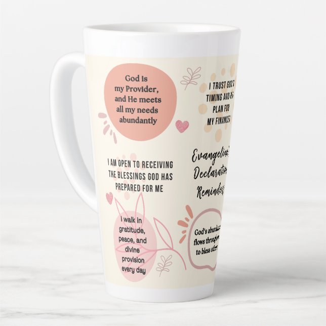 Tasse Latte Personalized Christian Daily Affirmations Quotes (Angle gauche)