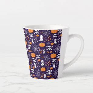 Tasse Latte Personnages amusants et effrayants d'Halloween