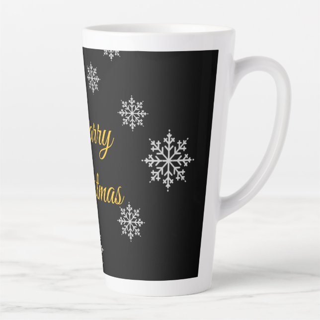 Tasse Latte Personnalisable Minimaliste Rustique Élégant hiver (Droite)