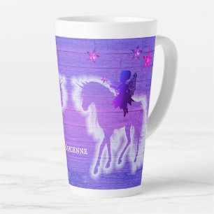 Tasse Latte Personnalisation de l'Unicorne magique Silhouette 