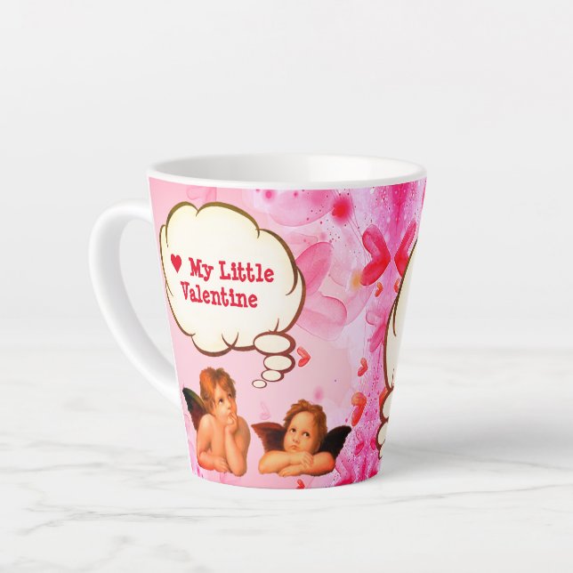 Tasse Latte Personnalisé AMOUR MON PETIT VALENTINE Cherub Ange (Angle gauche)