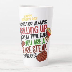 Tasse Latte Personnalisé Funny Grill Chef Papa
