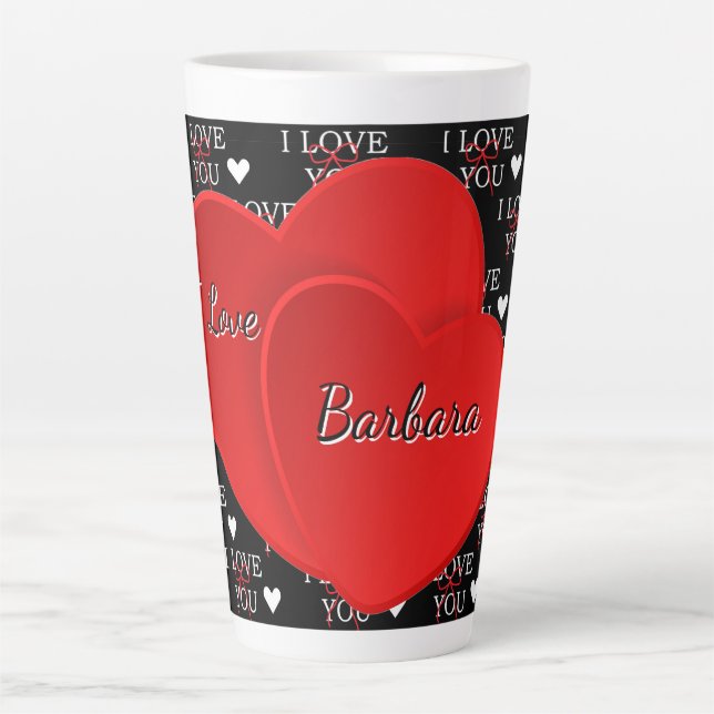 Tasse Latte Personnalisé Je t'aime  (Devant)