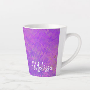 Tasse Latte Personnalisée élégante violette marbré Art