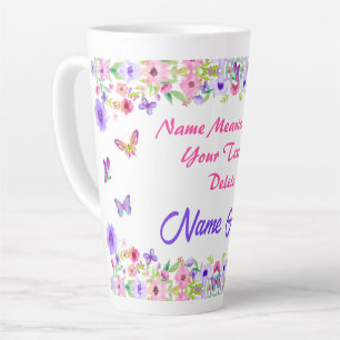 Tasse Latte Personnalisée, Nom Signifiant Cadeaux pour elle,