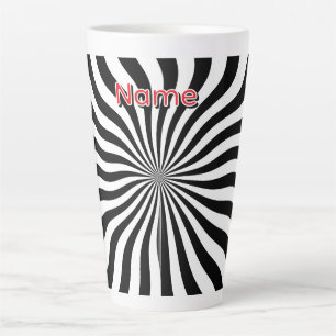 Tasse Latte Personnaliser Geo noir et blanc 