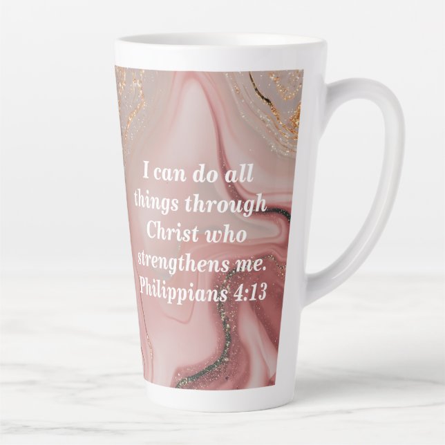 Tasse Latte Personnaliser l'écriture biblique personnalisée Ci (Droite)