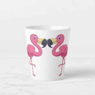 Tasse Latte Personnaliser les Flamants roses de dessin
