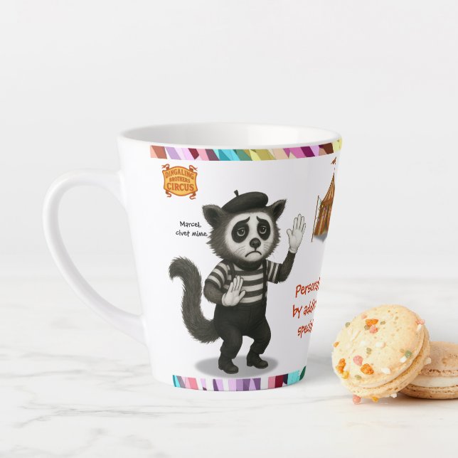 Tasse Latte Personnaliser : Marcel, civet mime (En situation)