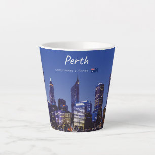 Tasse Latte Perth, Australie - Ciel de la ville la nuit Petit