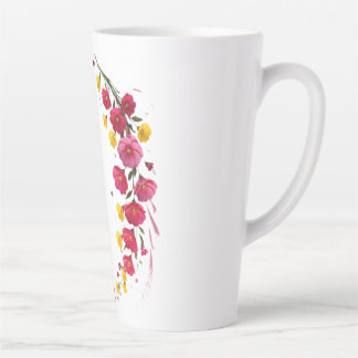 Tasse Latte Pétales de jardin de minuit en fleurs dans le Da