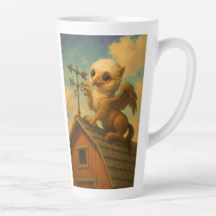 Tasse Latte Petit bébé gros oeil hippogriff drôle imaginaire a