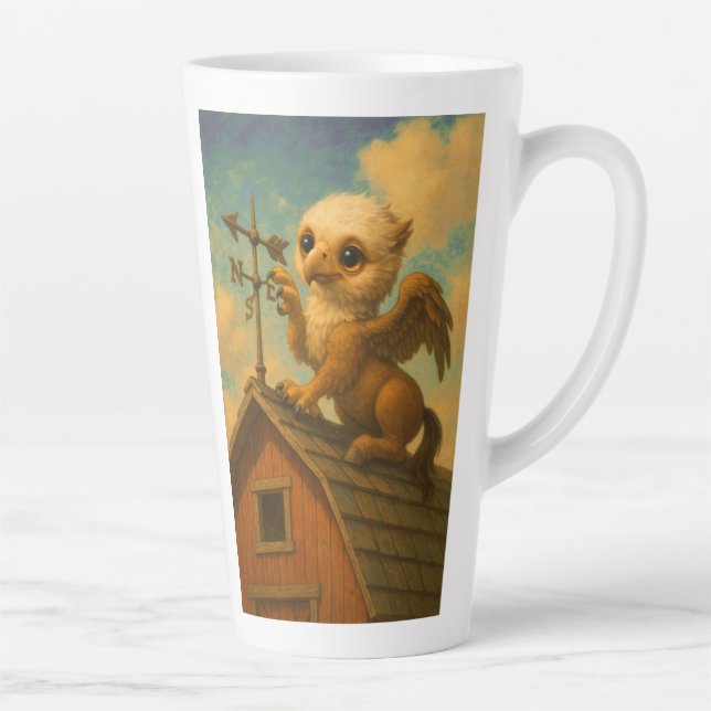 Tasse Latte Petit bébé gros oeil hippogriff drôle imaginaire a (Droite)