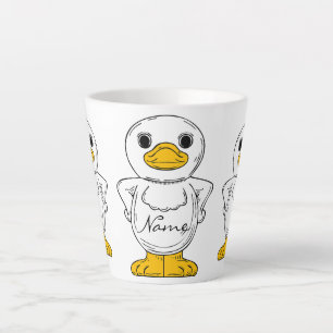 Tasse Latte Petit canard blanc debout Thunder_Cove